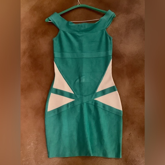 Marciano by GUESS teal coloured bandeau dress - Picture 1 of 8